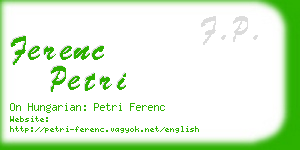 ferenc petri business card